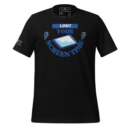 Limit Your Screen Time Black Motivational Men's T-Shirt