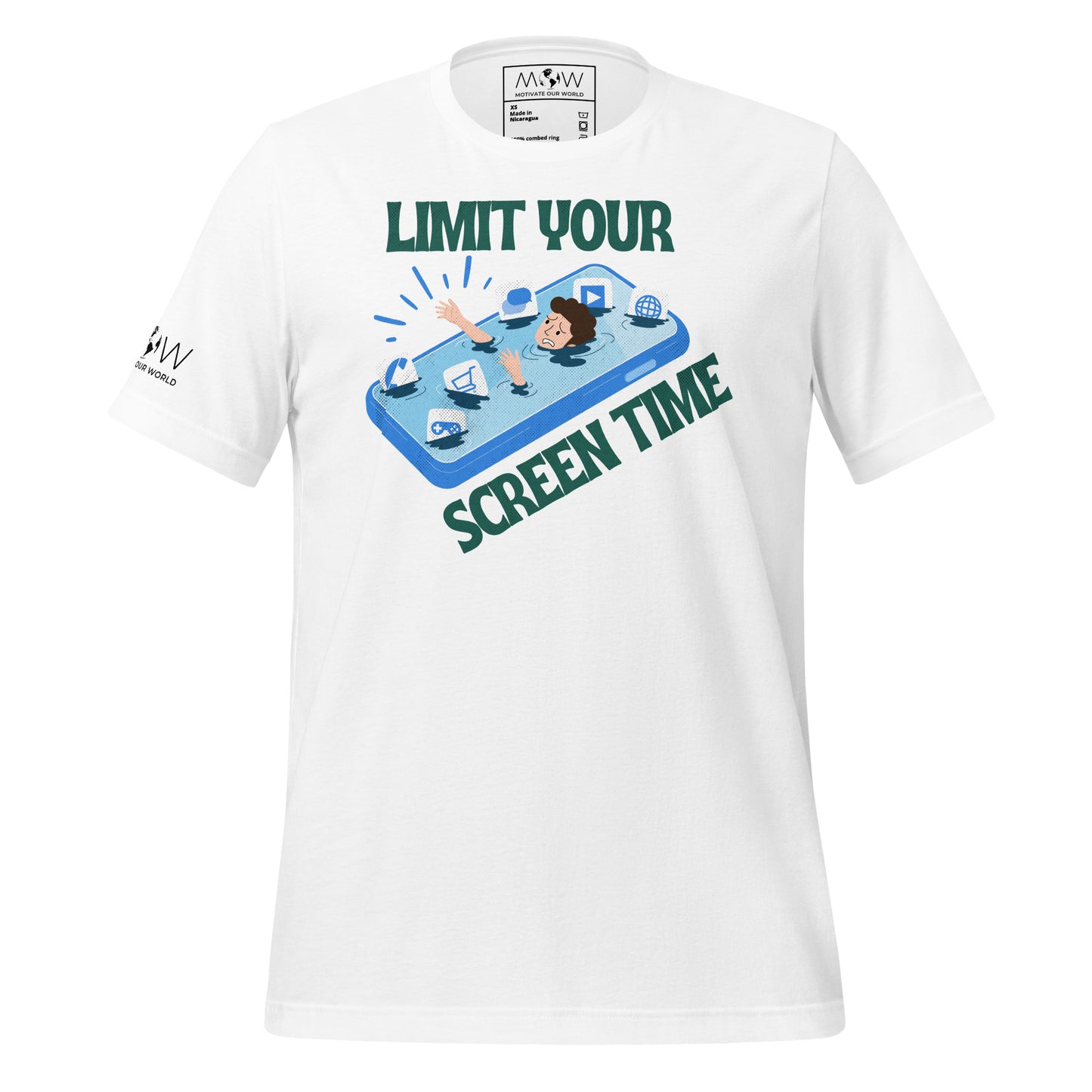 Limit Your Screen White Motivational Men's T-Shirt