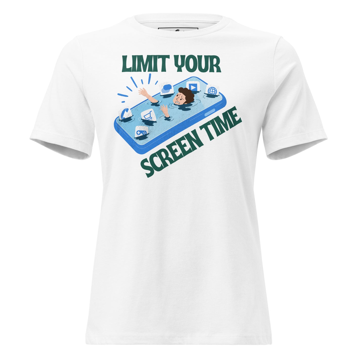 Limit Your Screen White Motivational Women’s T-Shirt