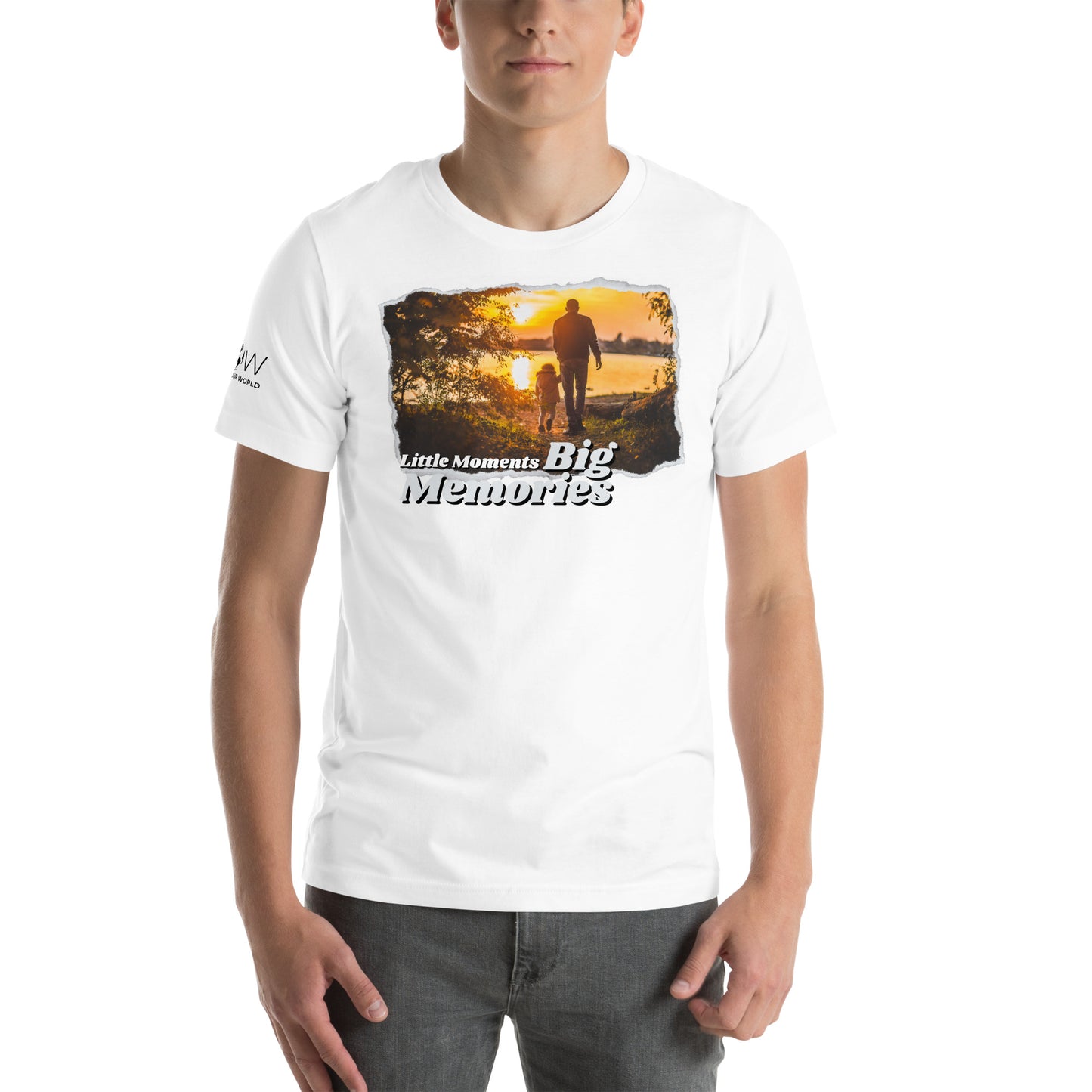 Little Moments, Big Memories  – Sunset Walk White Motivational Men's T-Shirt Lifestyle