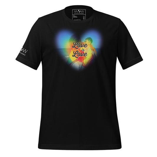 Love Is Love Rainbow Heart – LGBTQ+ Pride Black Motivational Men's T-Shirt