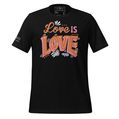 Love Is Love Retro Typography Black Motivational Men's T-Shirt