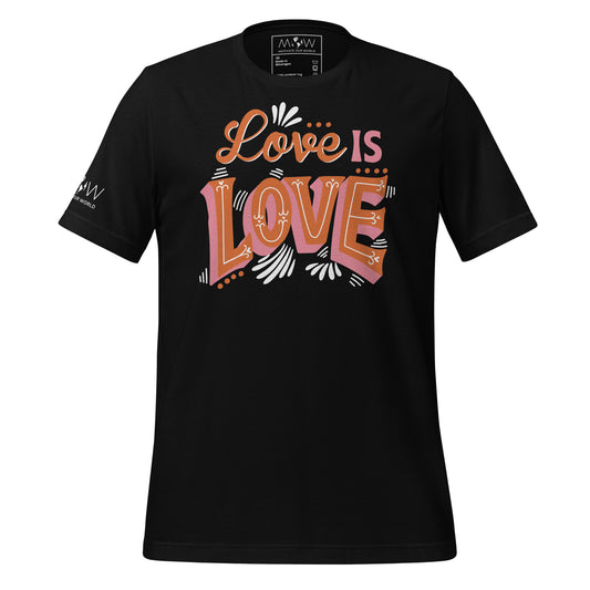 Love Is Love Retro Typography Black Motivational Men's T-Shirt