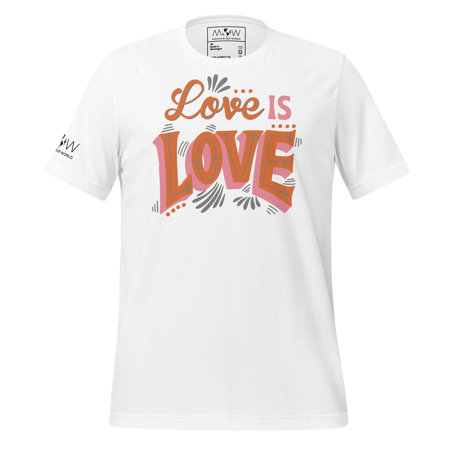 Love Is Love Retro Typography White Motivational Men's T-Shirt