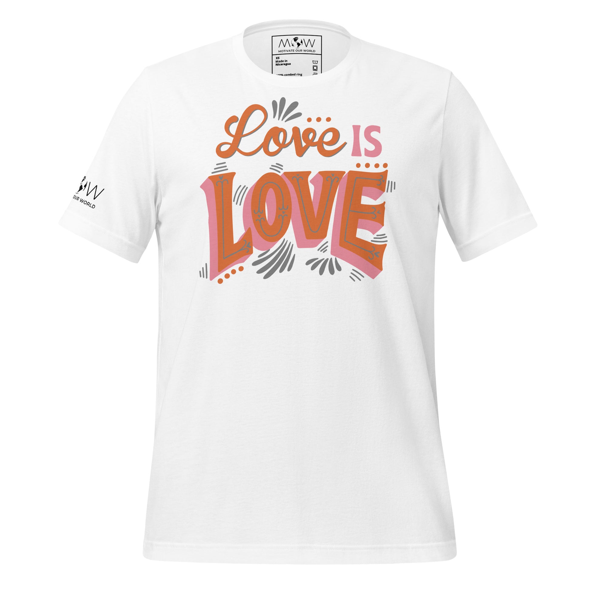 Love Is Love Retro Typography White Motivational Men's T-Shirt