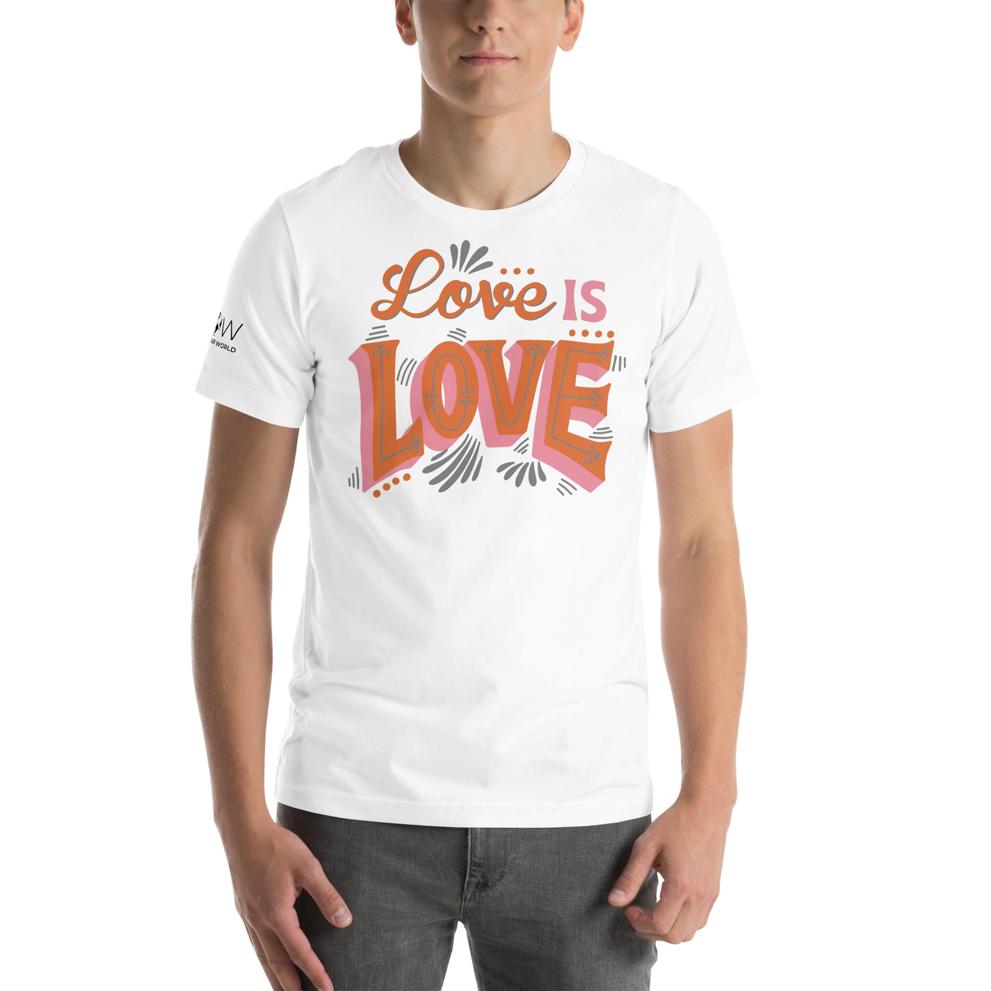 Love Is Love Retro Typography White Motivational Men's T-Shirt