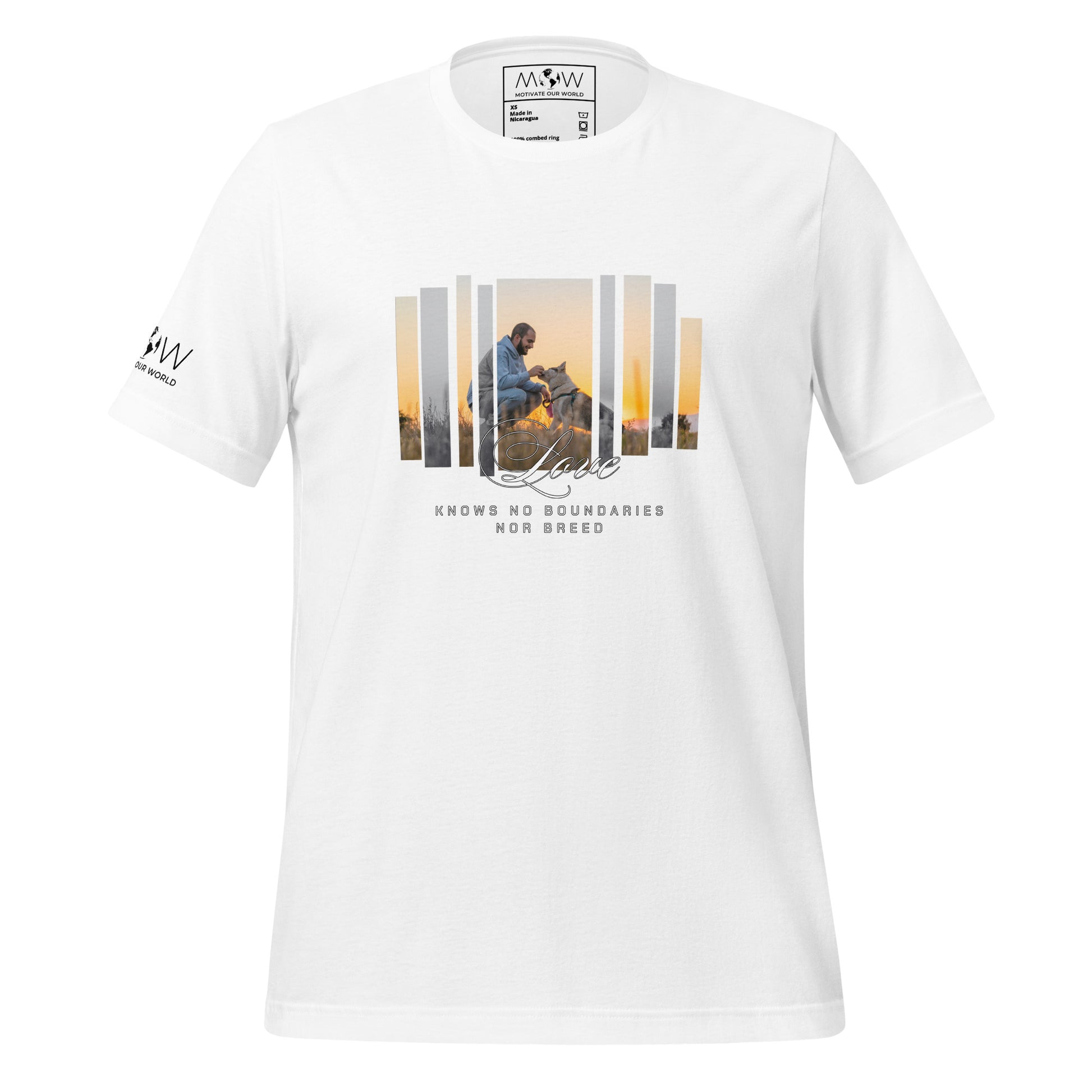Love Knows No Boundaries Nor Breed Men's Motivational White T-Shirt