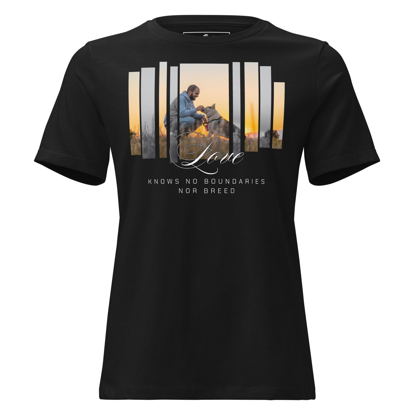 Love Knows No Boundaries Sunset Black Motivational Women’s T-Shirt