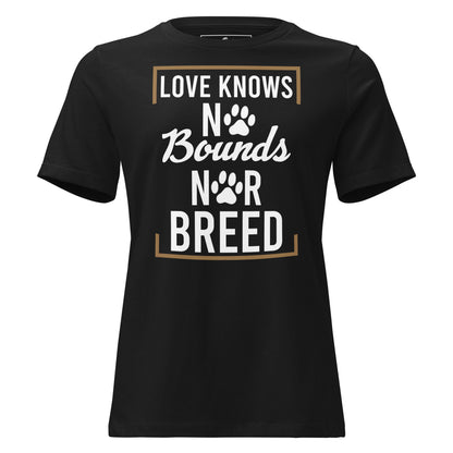 Love Knows No Bounds Bold Black Motivational Women’s T-Shirt
