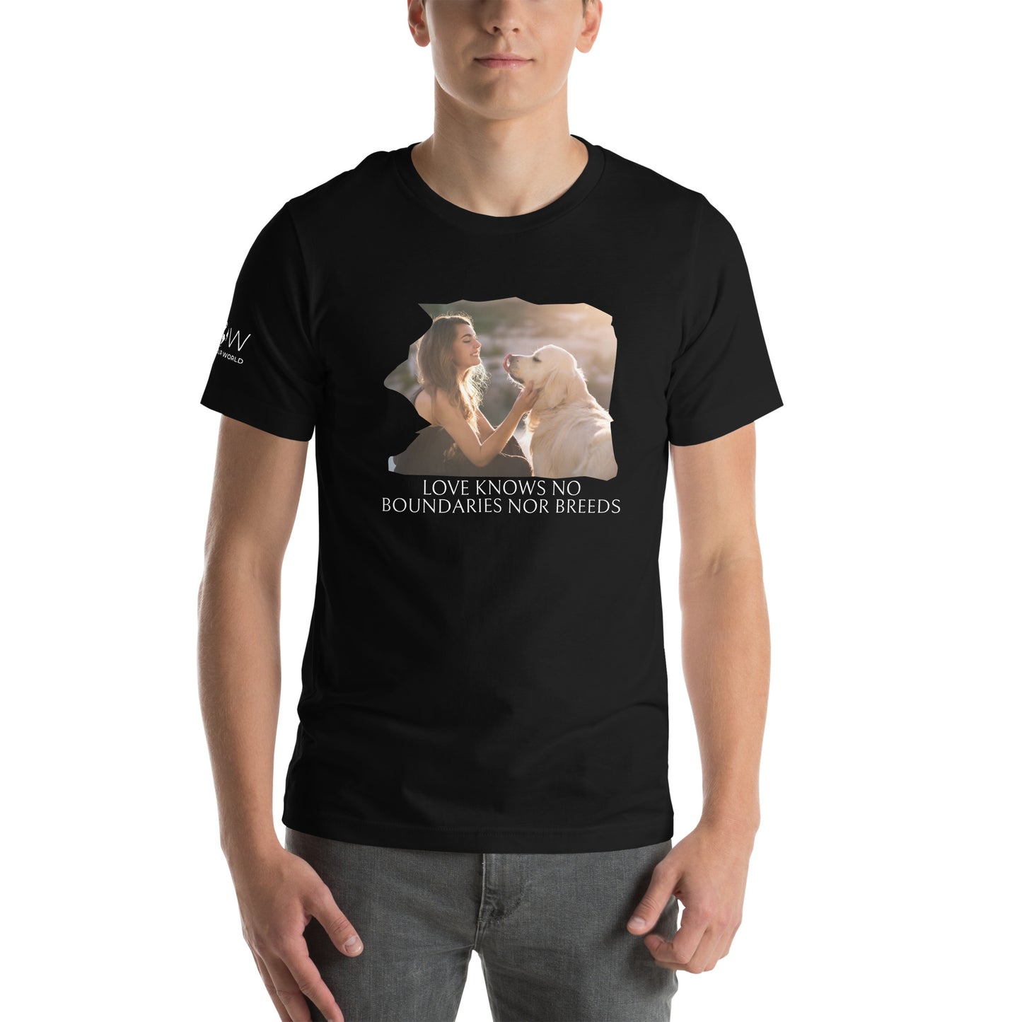 Love Knows No Bounds Men's Motivational Black T-Shirt
