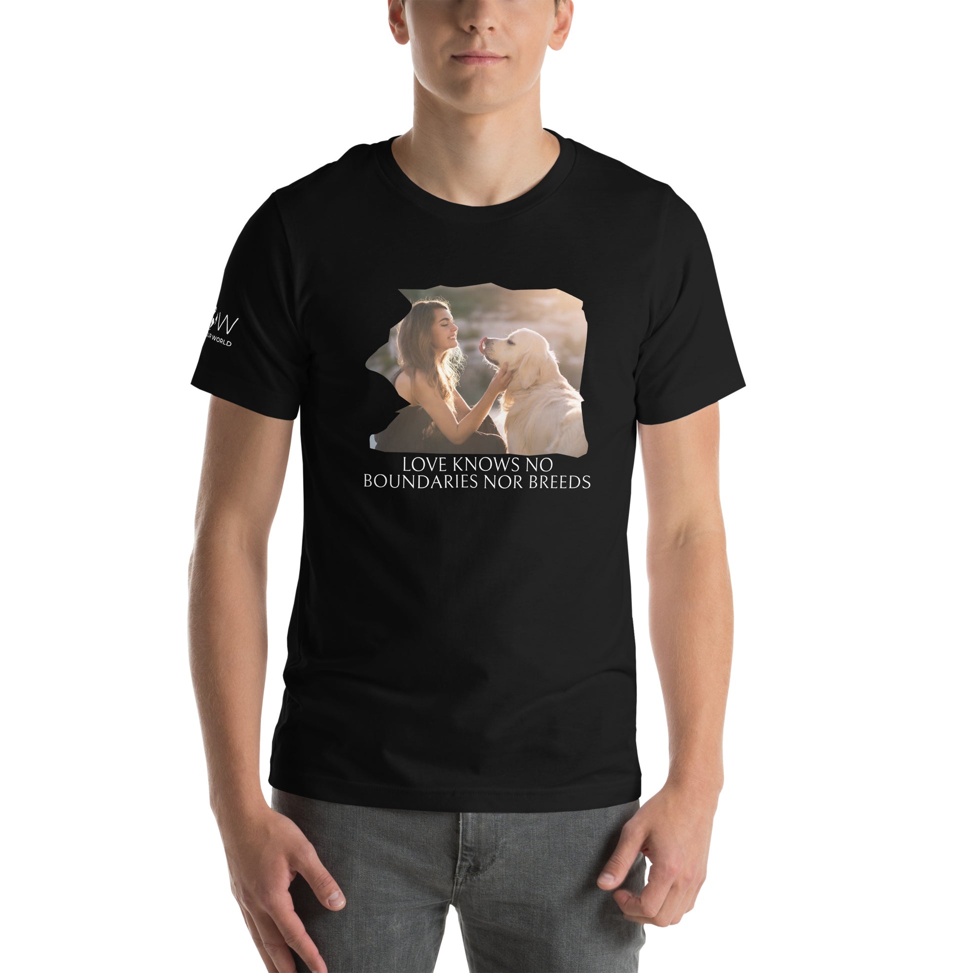 Love Knows No Bounds Men's Motivational Black T-Shirt