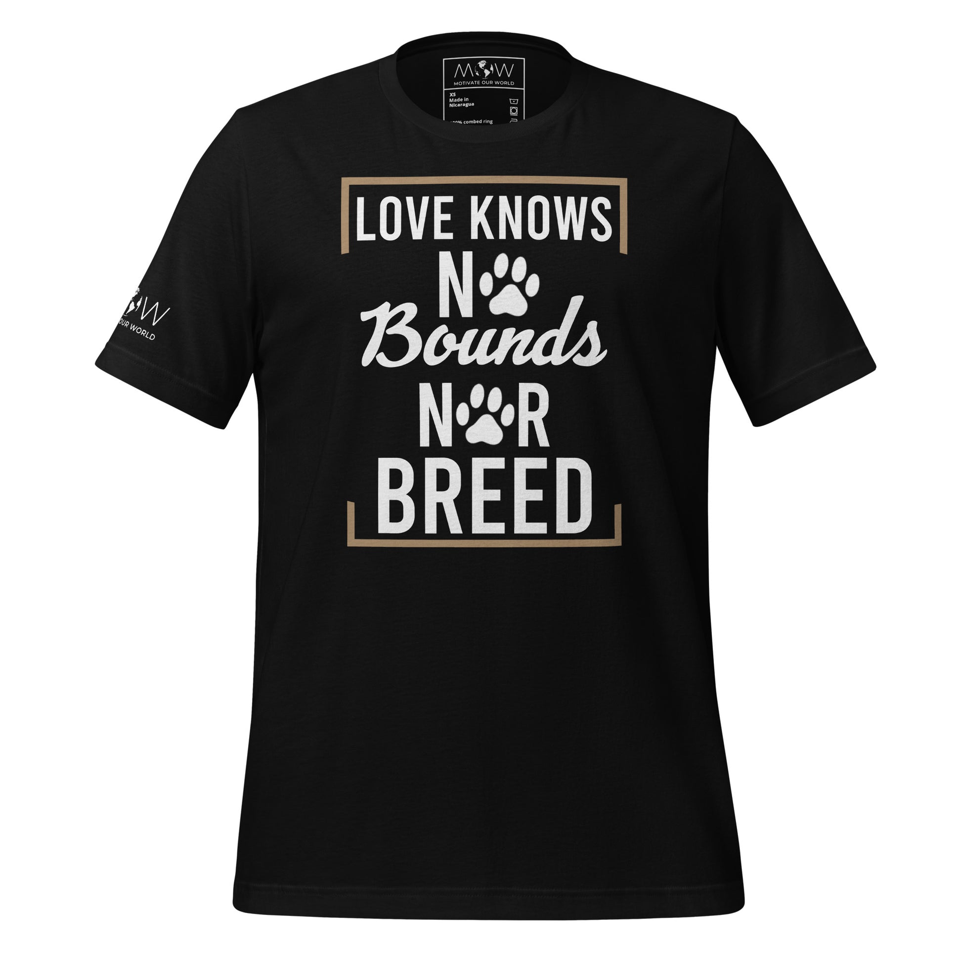 Love Knows No Bounds Men's Motivational Black T-Shirt