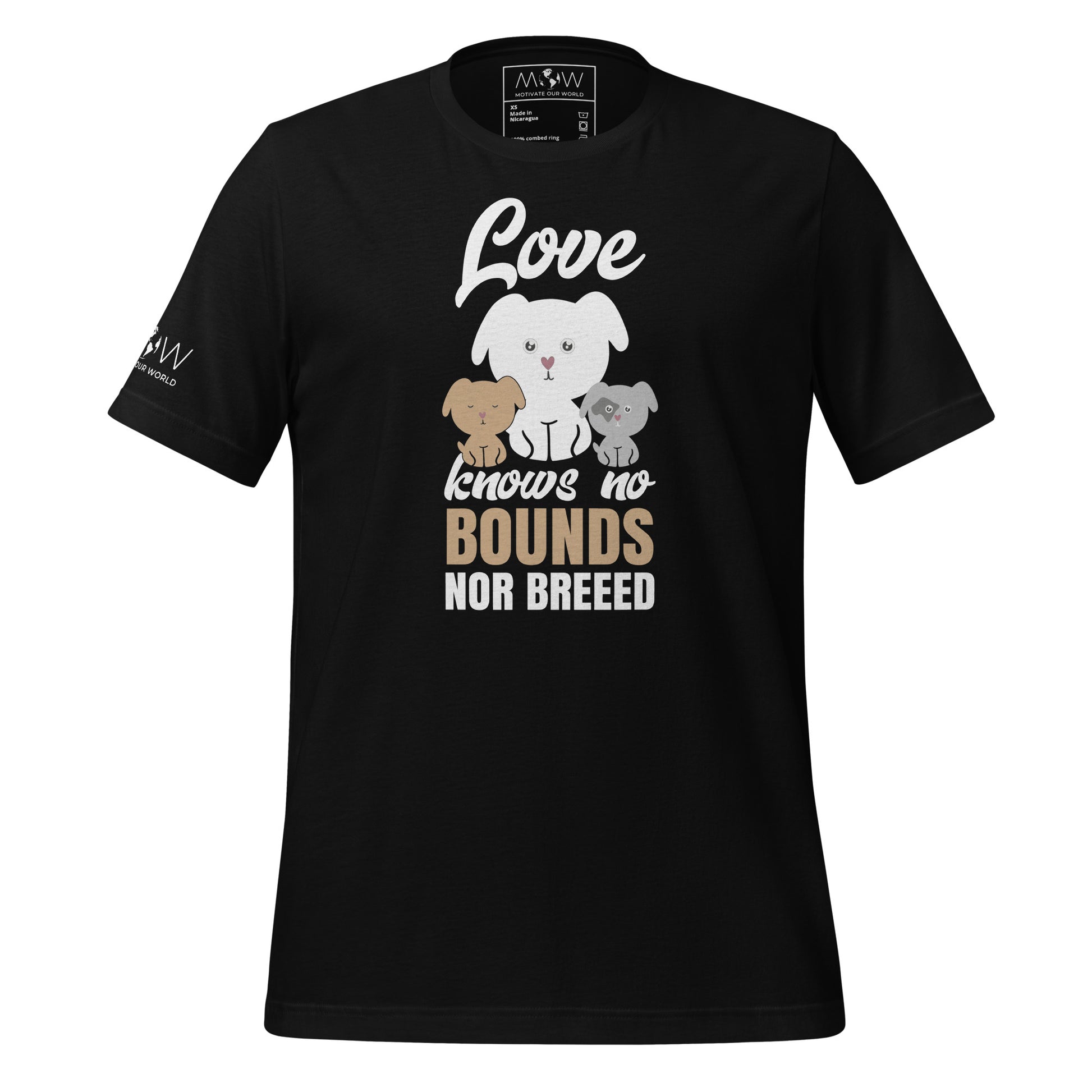 Love Knows No Bounds Men's Motivational Black T-Shirt