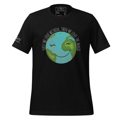 Love Within, Love the World Men's Motivational Black T-Shirt