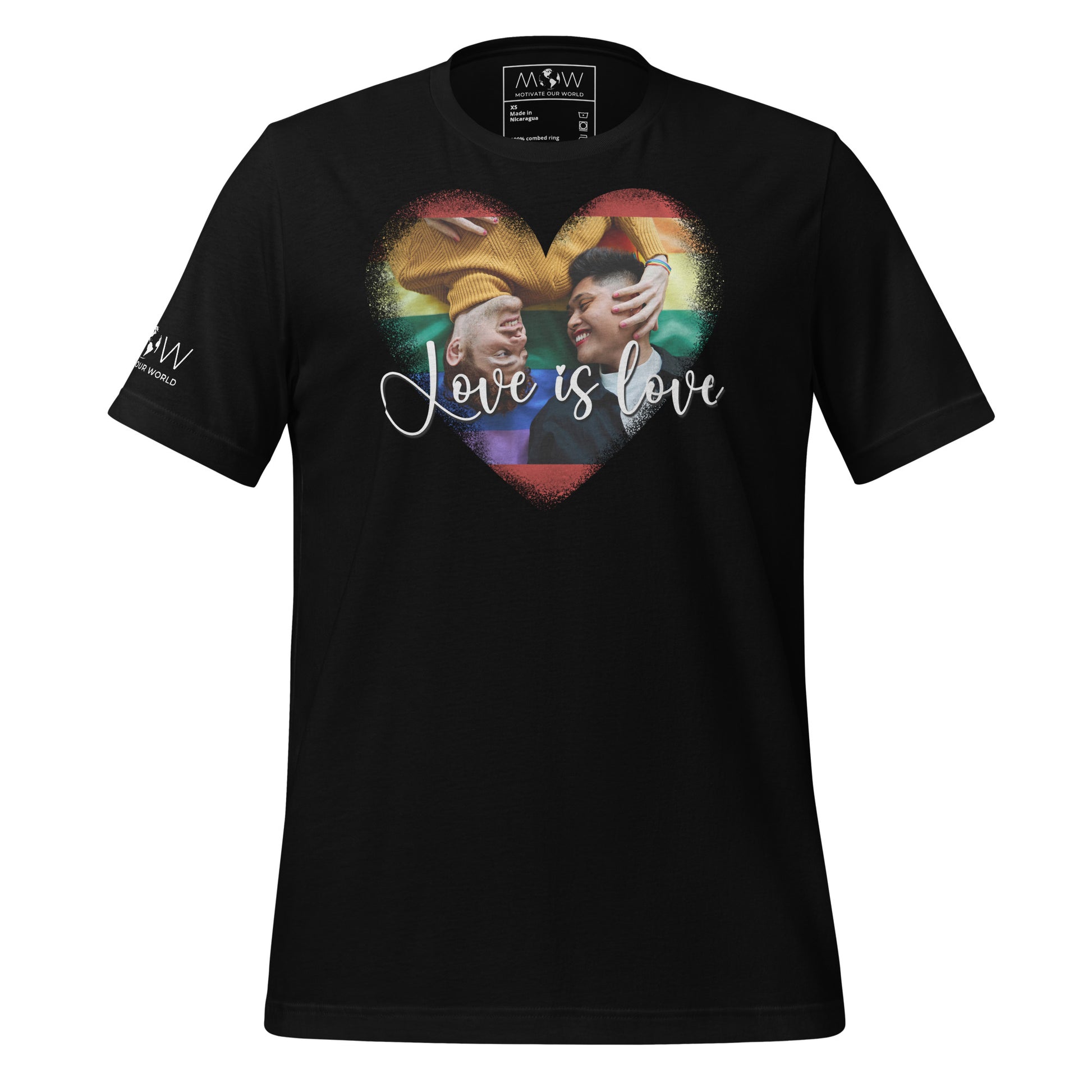 Love is Love V Black Motivational Men's T-Shirt