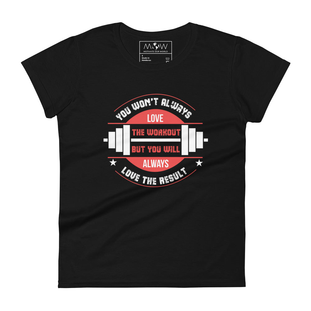 Love the Result Women’s Motivational Black T-Shirt