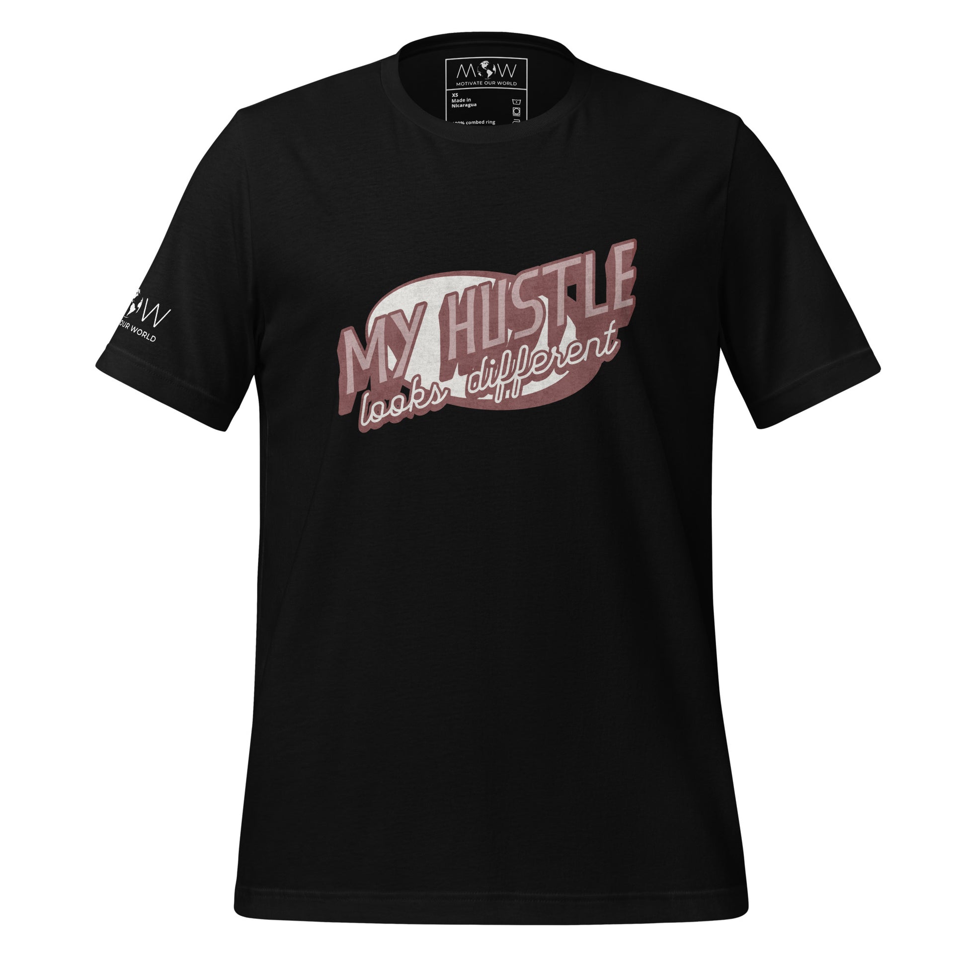 MY HUSTLE LOOKS DIFFERENT Men's Motivational Black T-Shirt