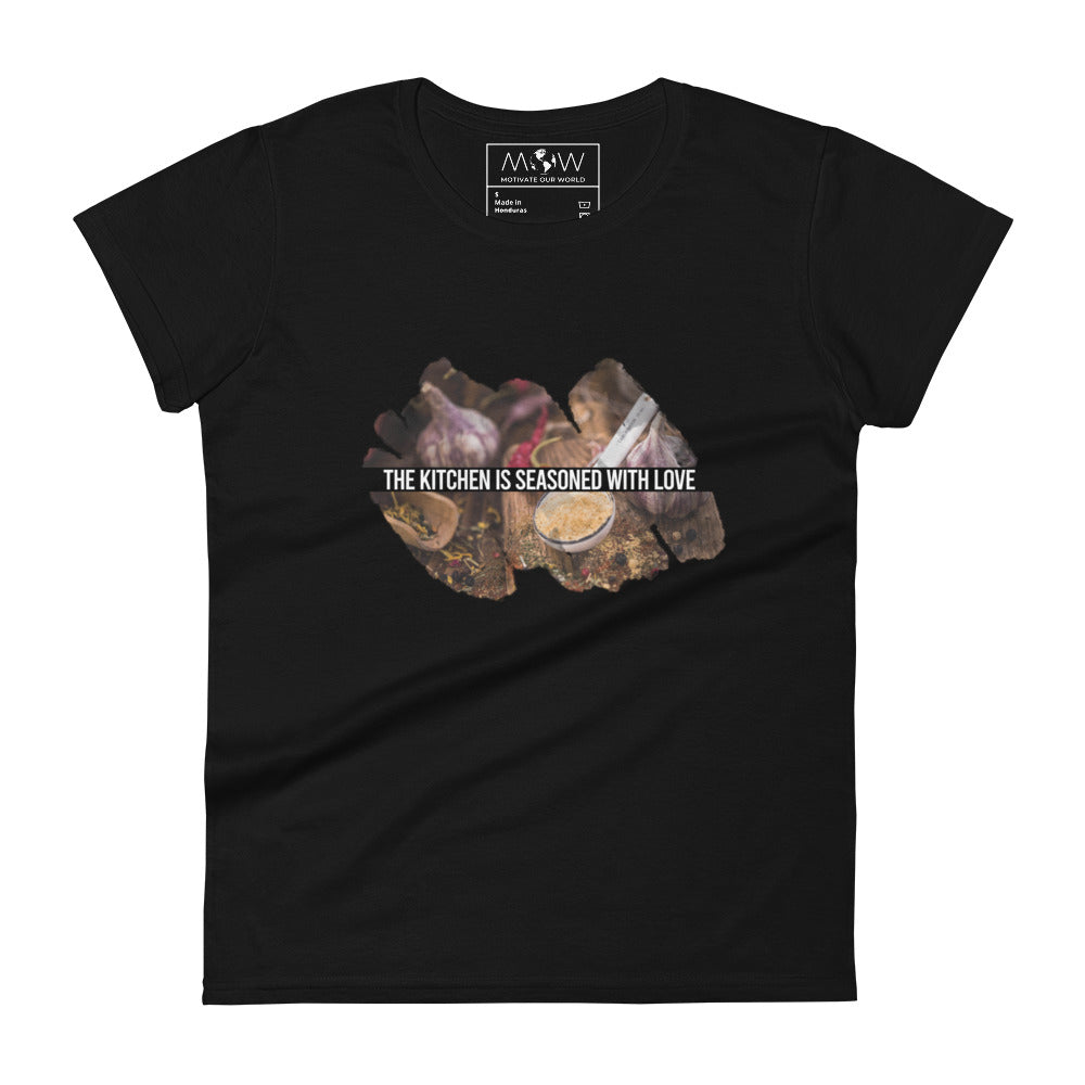 Made with Love and Spices Women’s Motivational Black T-Shirt