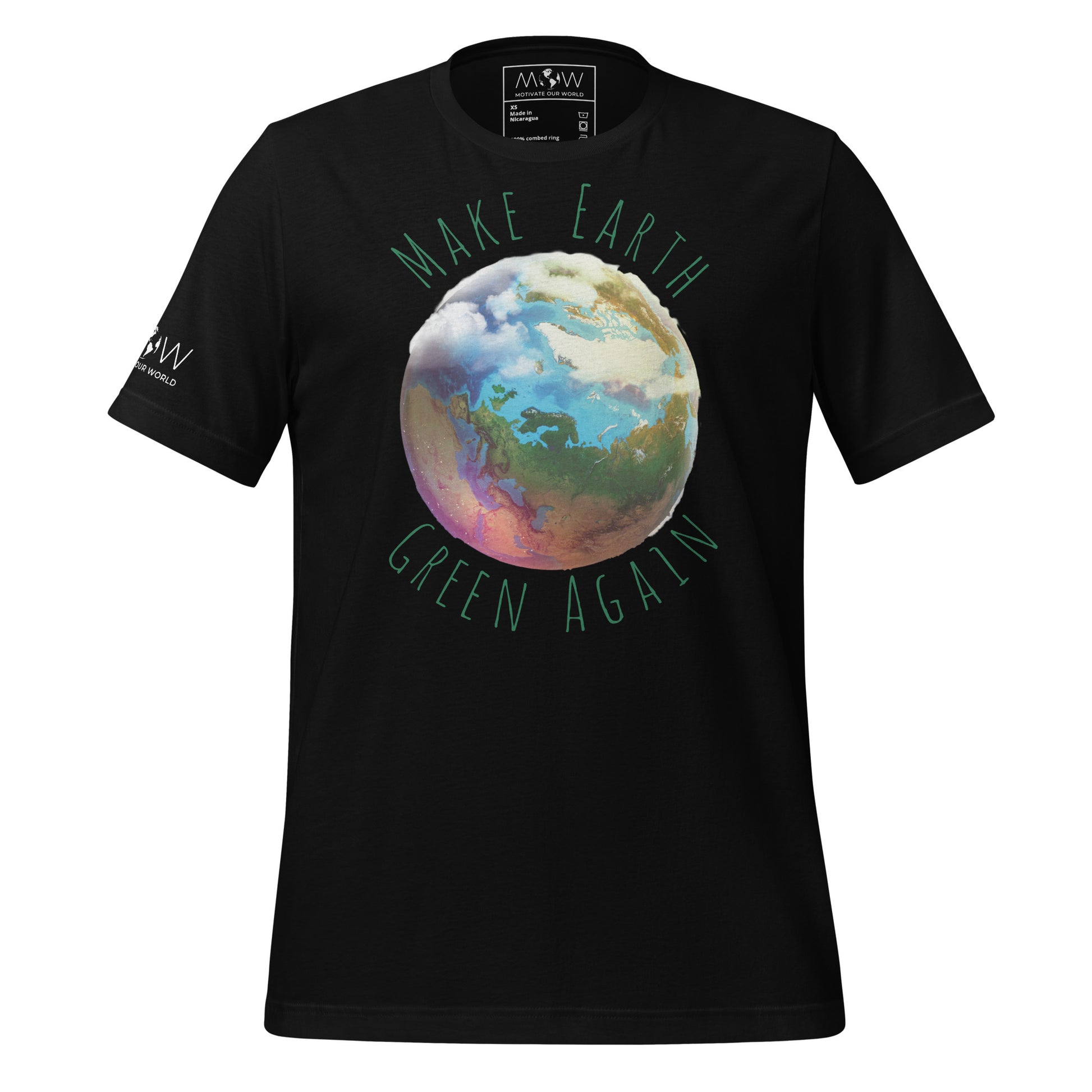 Make Earth Green Again Men's Motivational Black T-Shirt