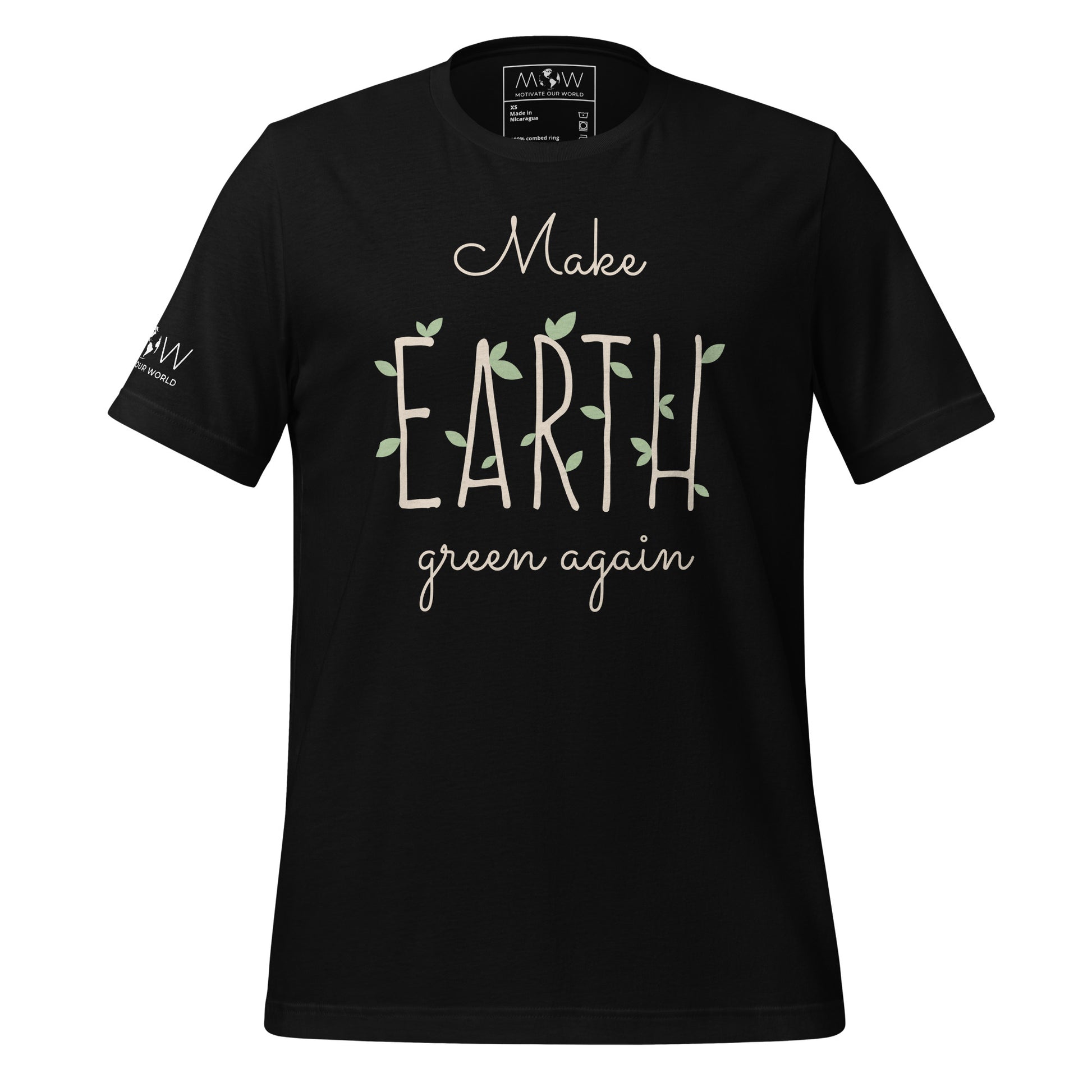 "Make Earth Green Again" Men's Motivational Black T-Shirt