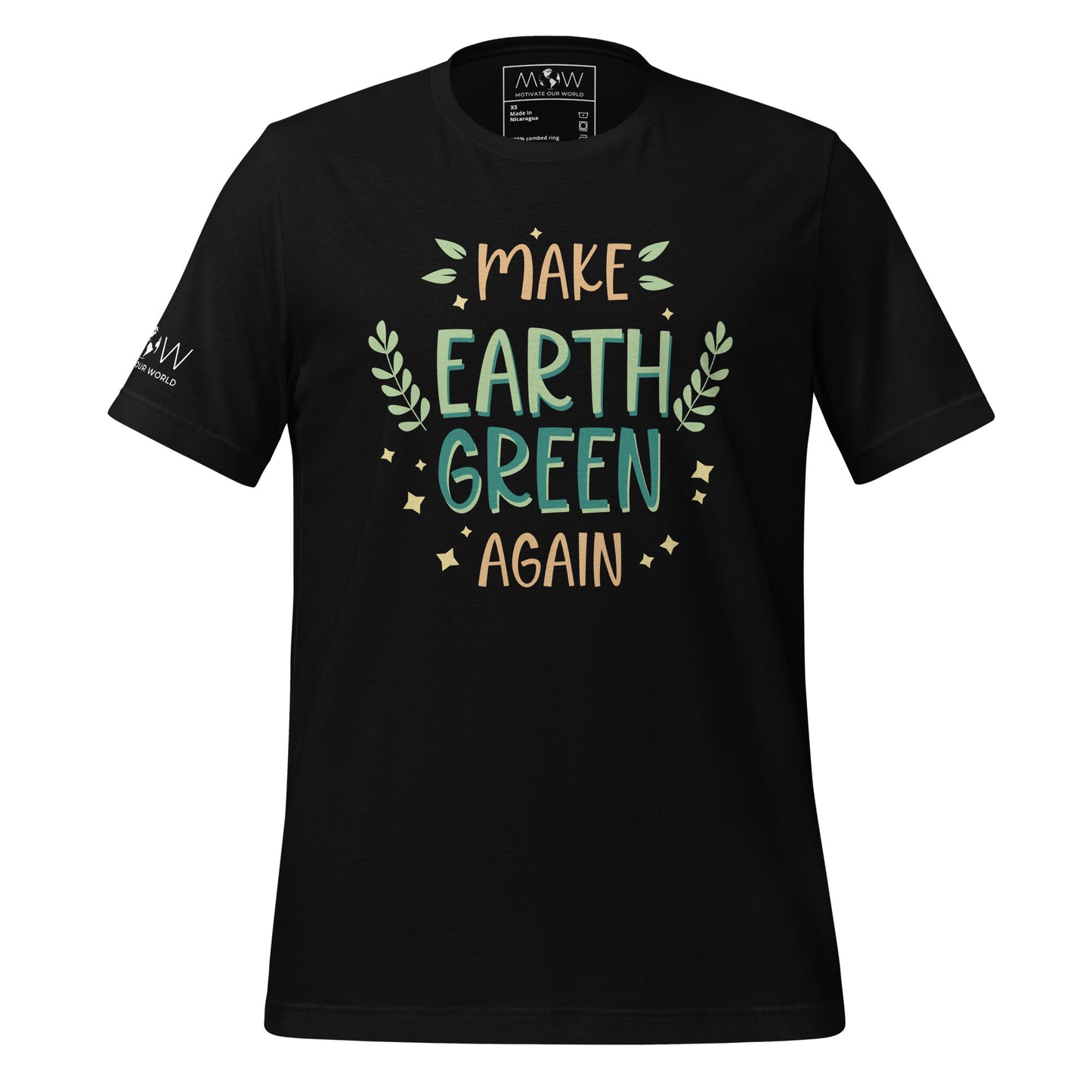 "Make Earth Green Again" Men's Motivational Black T-Shirt