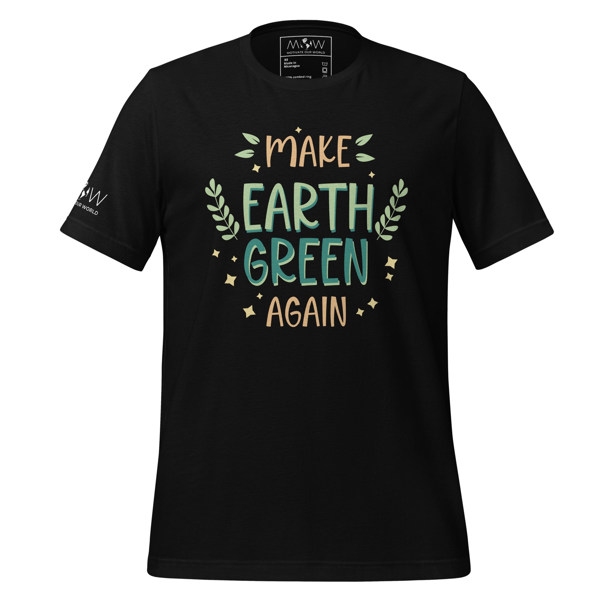 "Make Earth Green Again" Men's Motivational Black T-Shirt