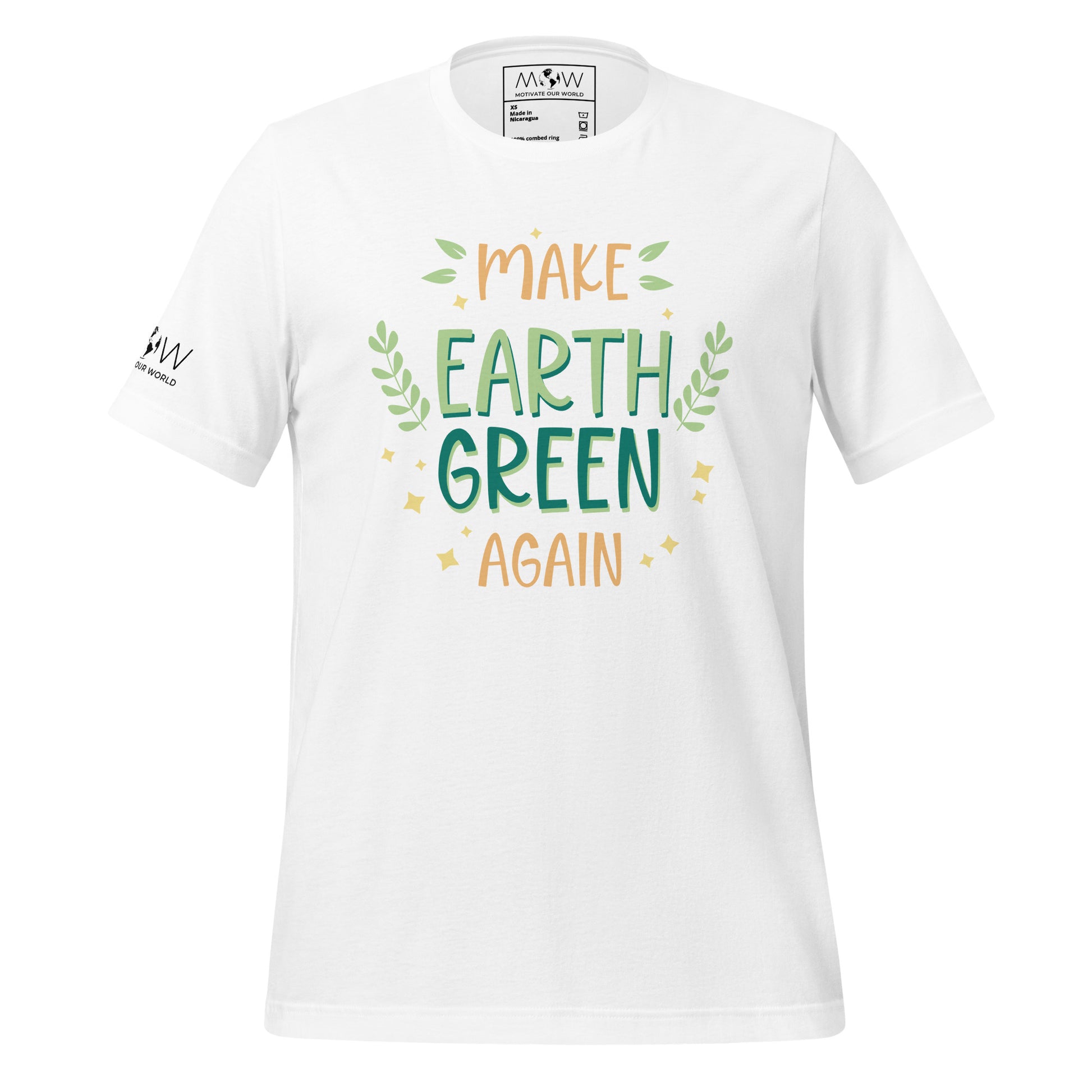 "Make Earth Green Again" Men's Motivational White T-Shirt