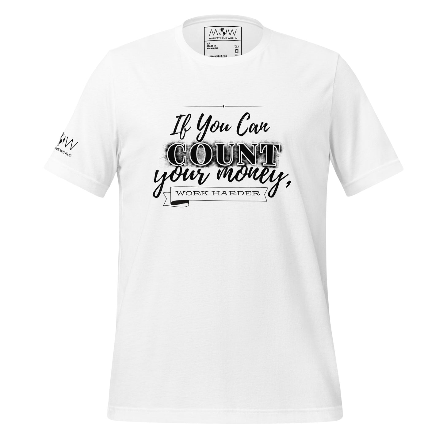 Make It Count Work Harder II Men's Motivational White T-Shirt