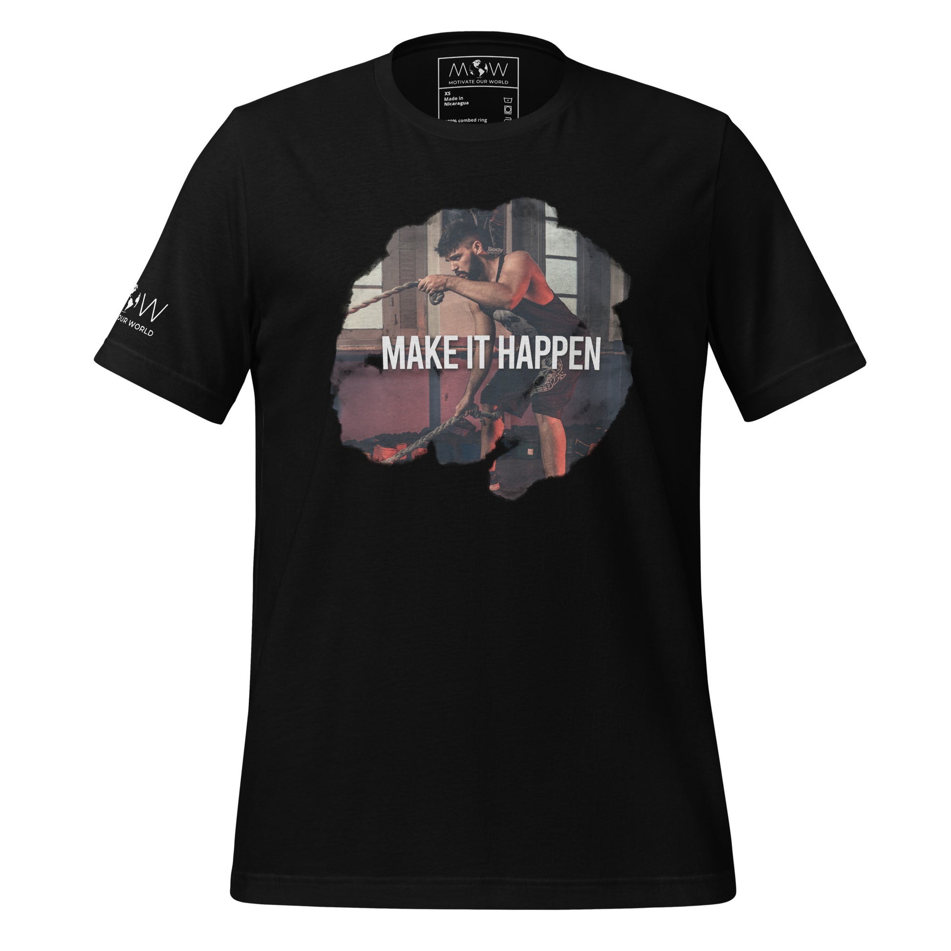 Make It Happen Men's Motivational Black T-Shirt