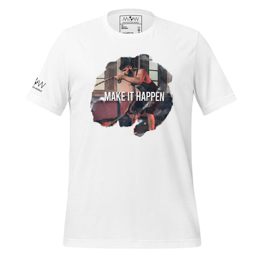 Make It Happen Men's Motivational White T-Shirt