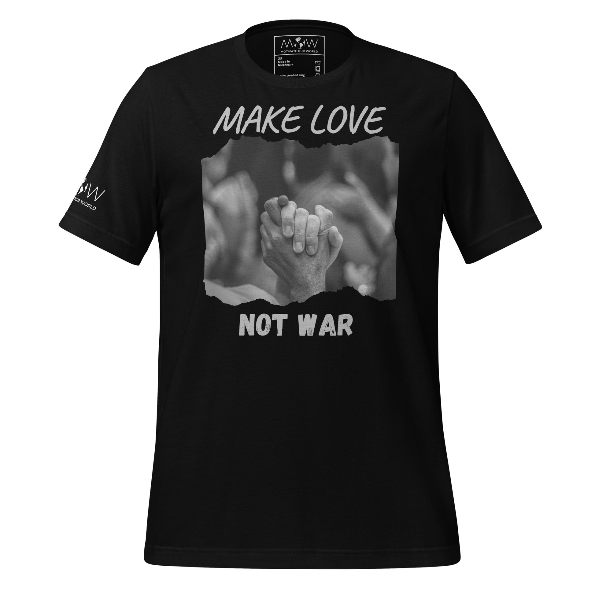 Make Love Not War III Men's Motivational Black T-Shirt