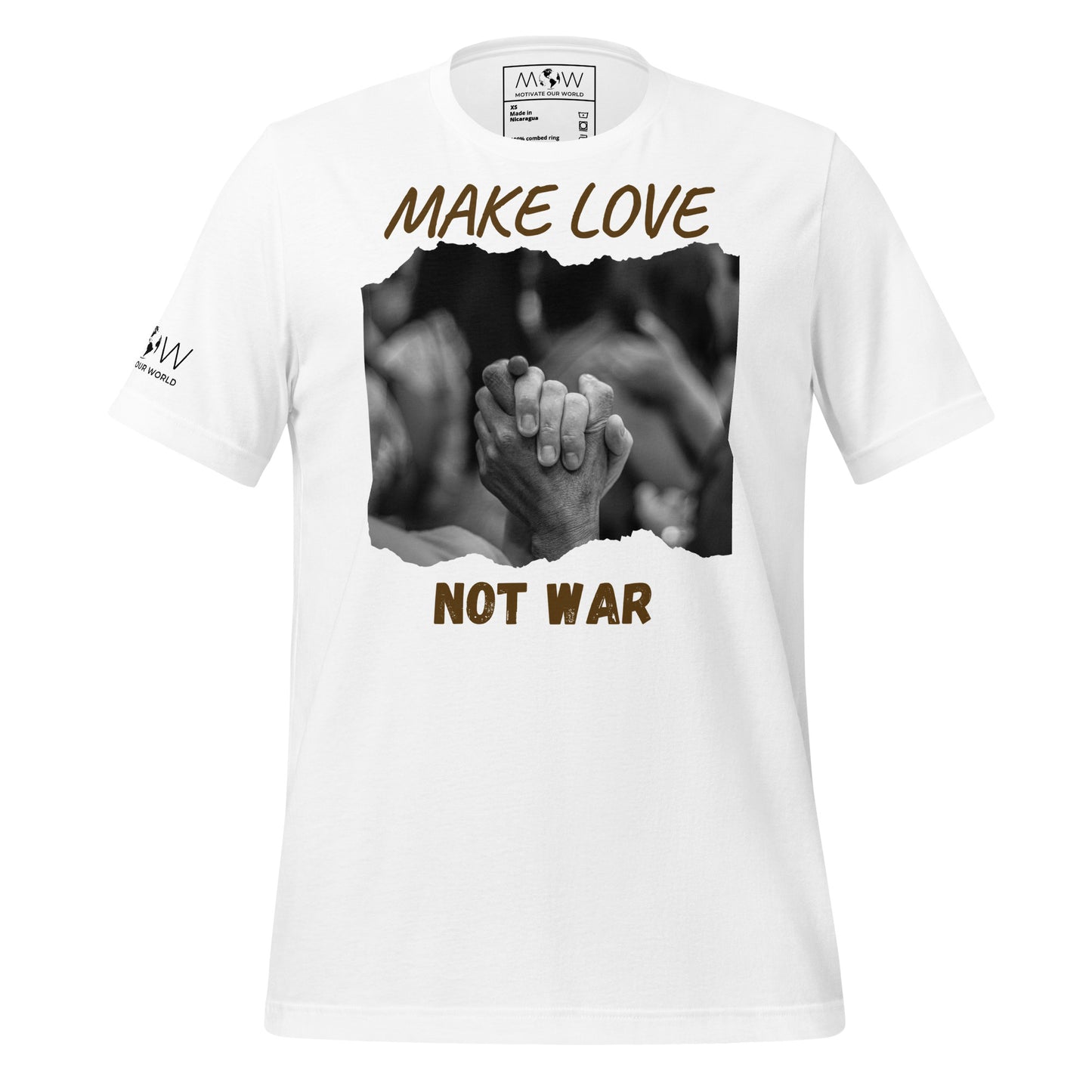 Make Love Not War III Men's Motivational White T-Shirt