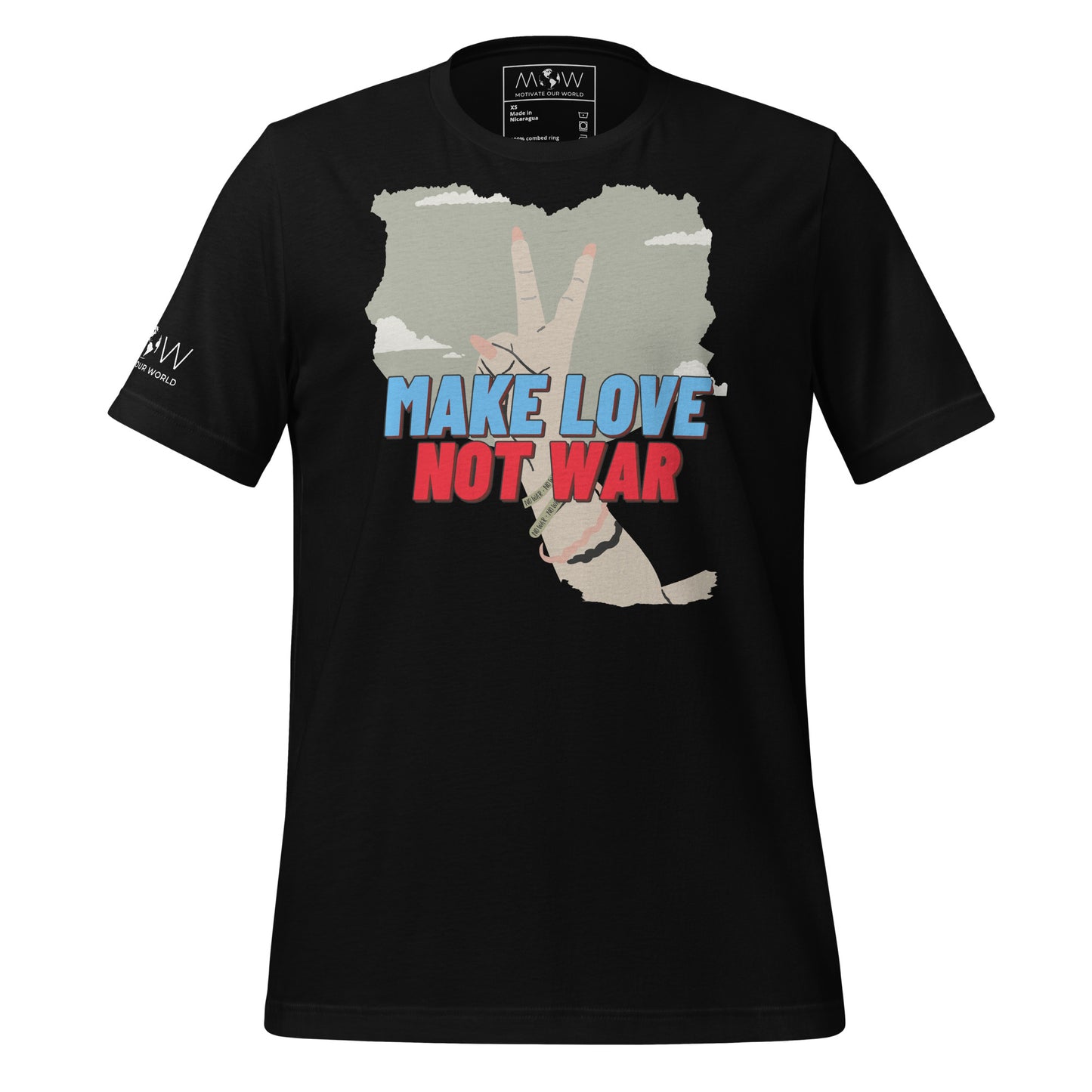 Make Love Not War II Men's Motivational Black T-Shirt