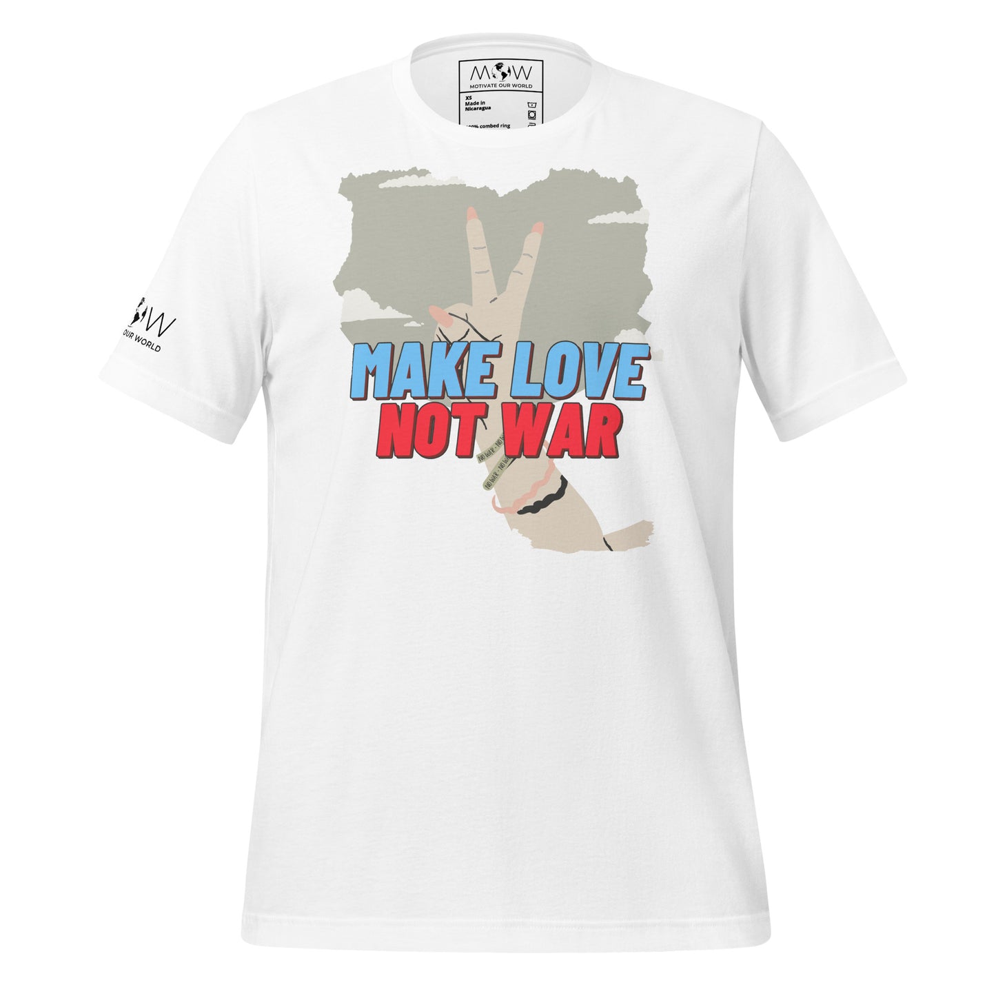Make Love Not War II Men's Motivational White T-Shirt
