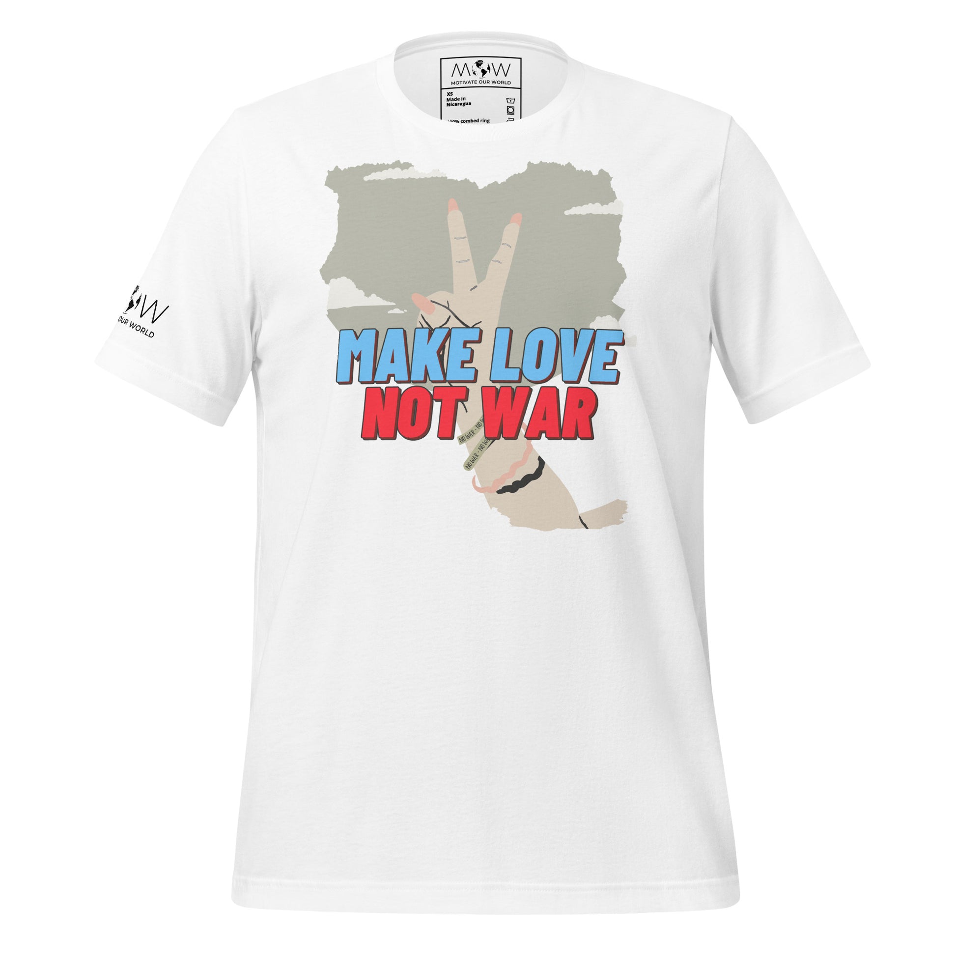 Make Love Not War II Men's Motivational White T-Shirt