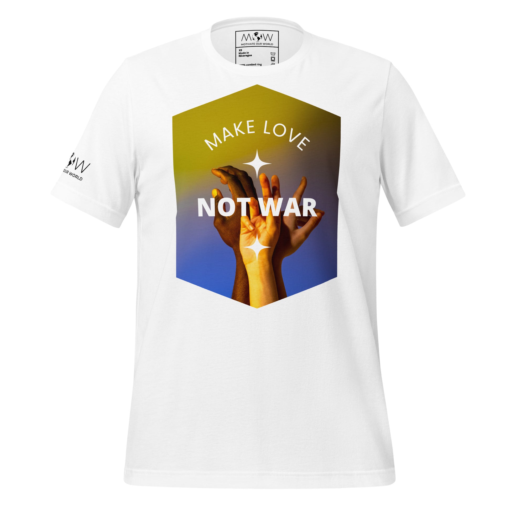 Make Love Not War IV Men's Motivational White T-Shirt