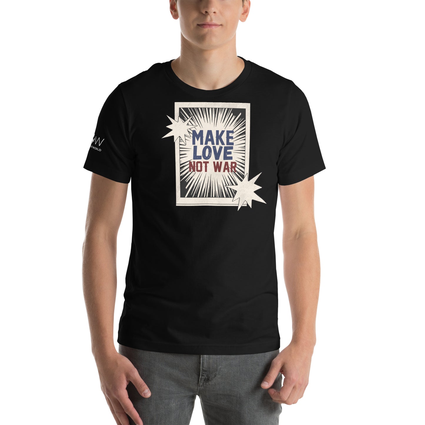 Make Love Not War Men's Motivational Black T-Shirt
