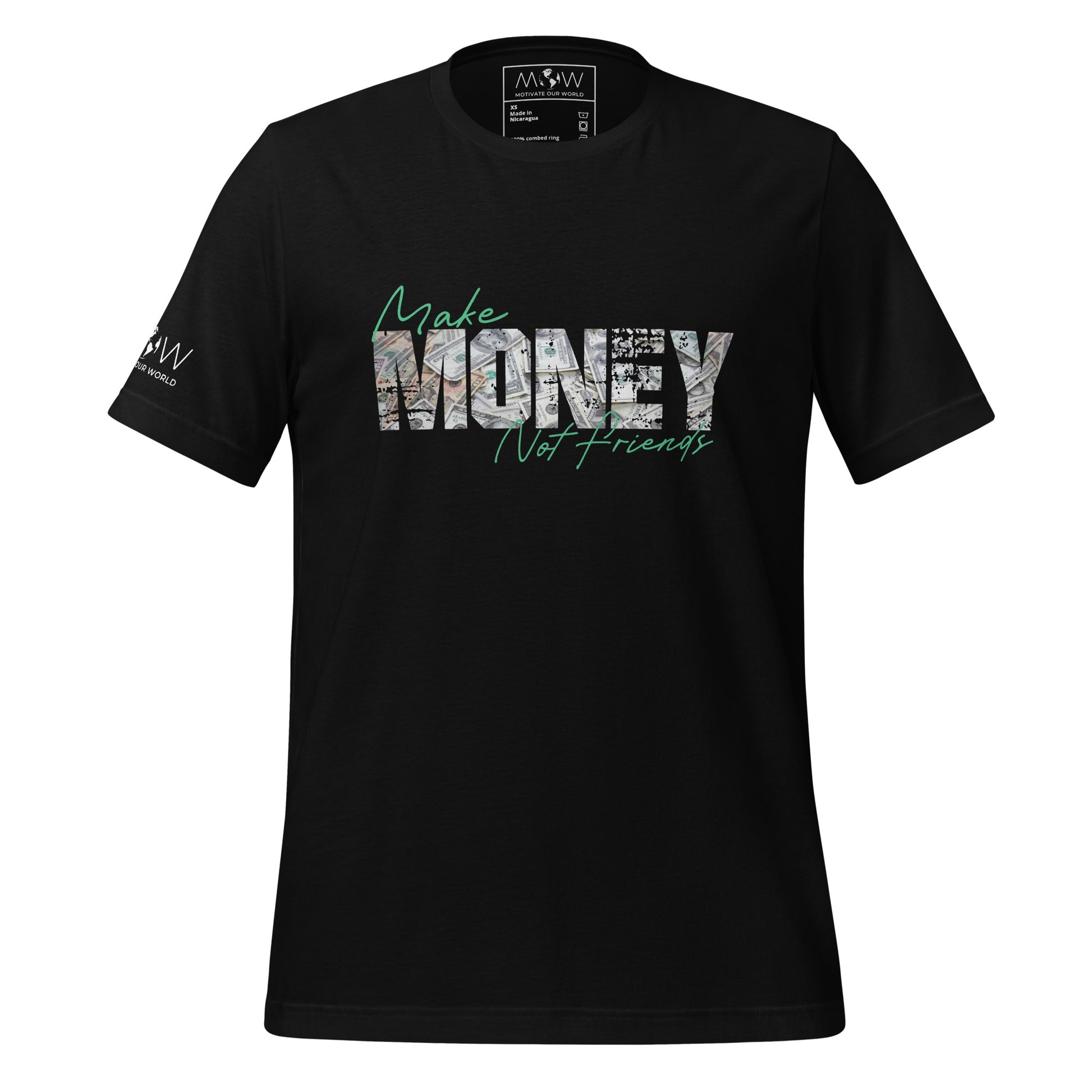 Make Money Not Friends Men's Motivational Black T-Shirt