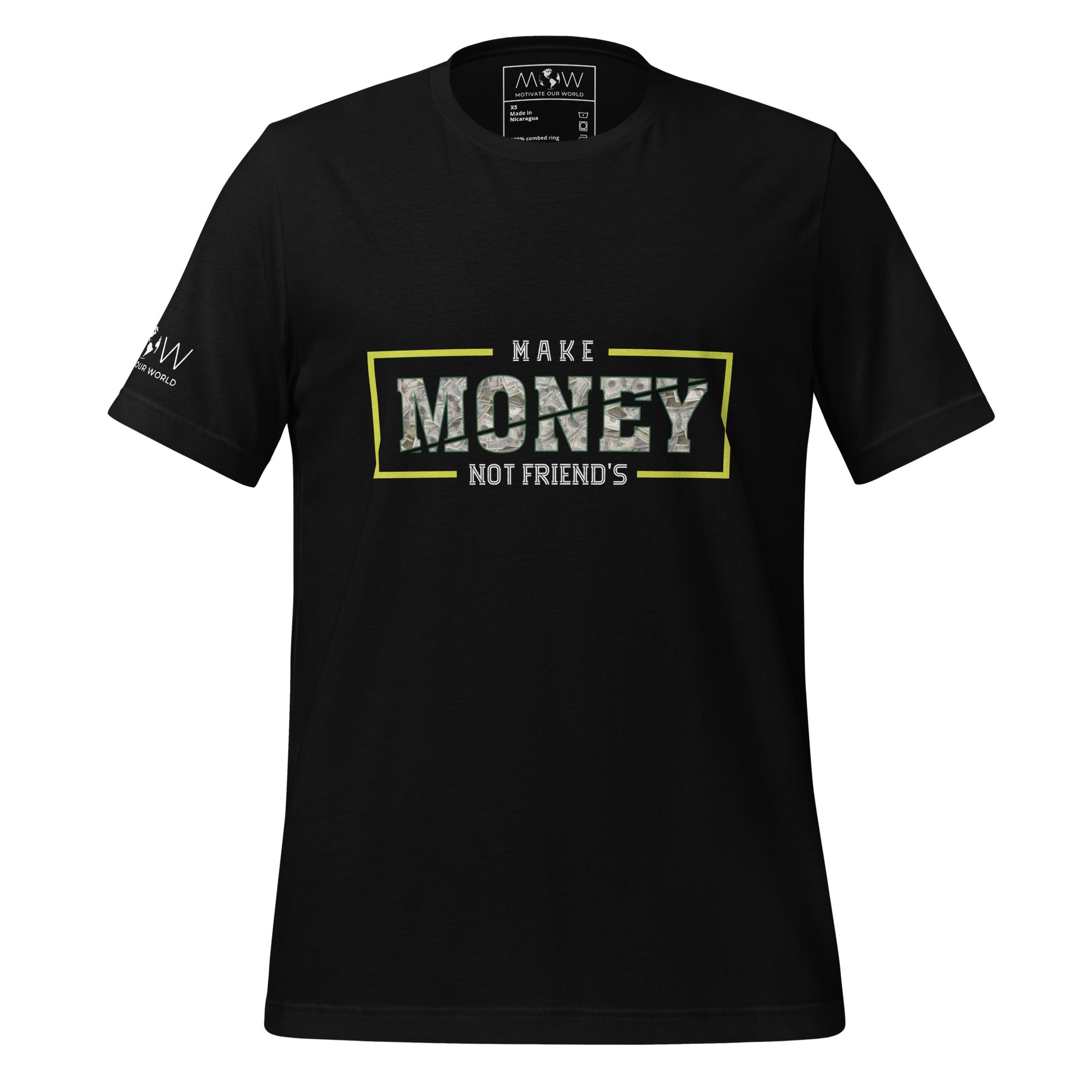Make Money Not Friends III Men's Motivational Black T-Shirt