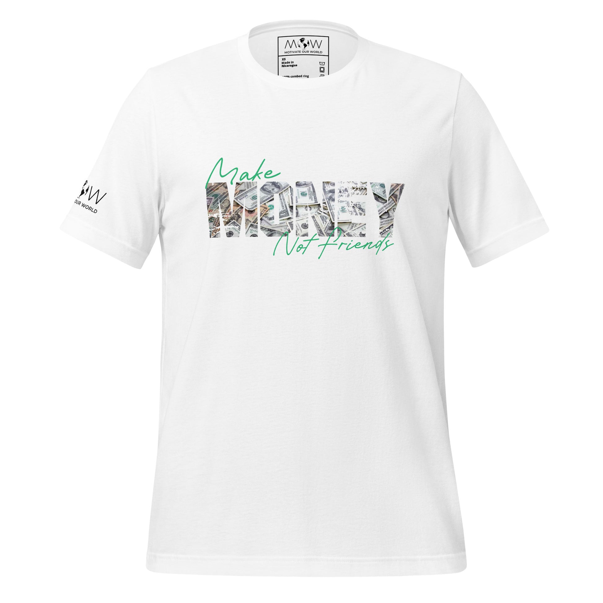 Make Money Not Friends Men's Motivational White T-Shirt
