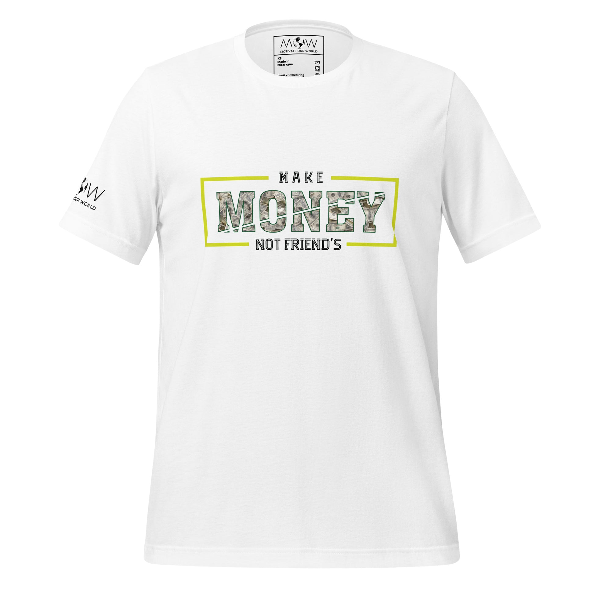 Make Money Not Friends III Men's Motivational White T-Shirt