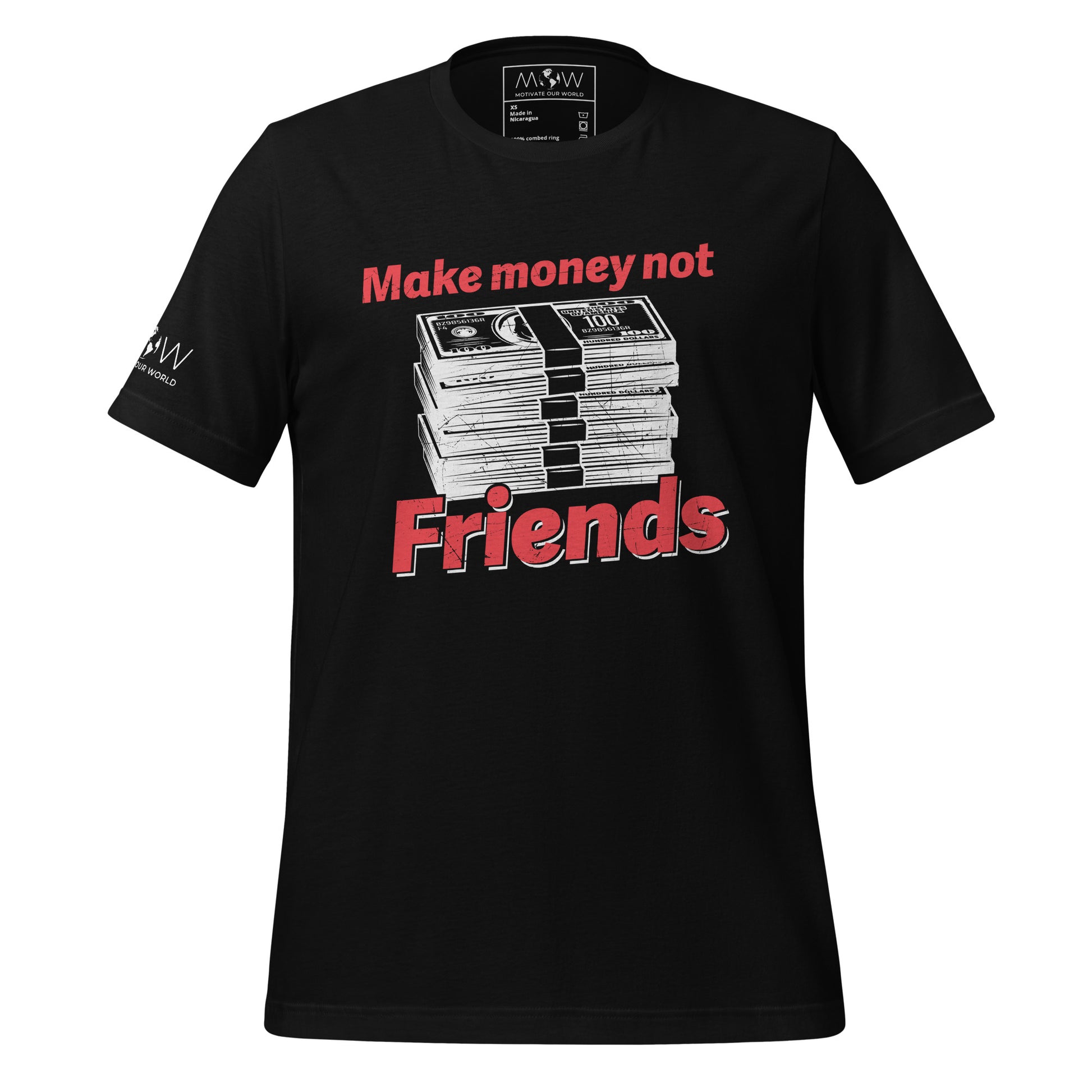 Make Money Not Friends II Men's Motivational Black T-Shirt