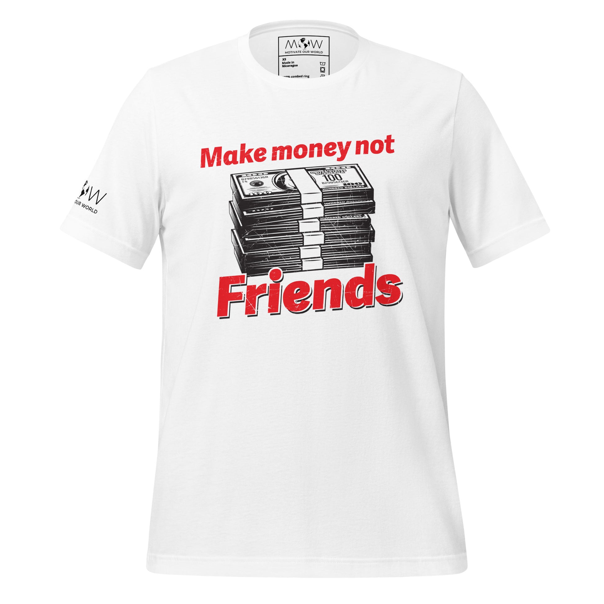 Make Money Not Friends II Men's Motivational White T-Shirt
