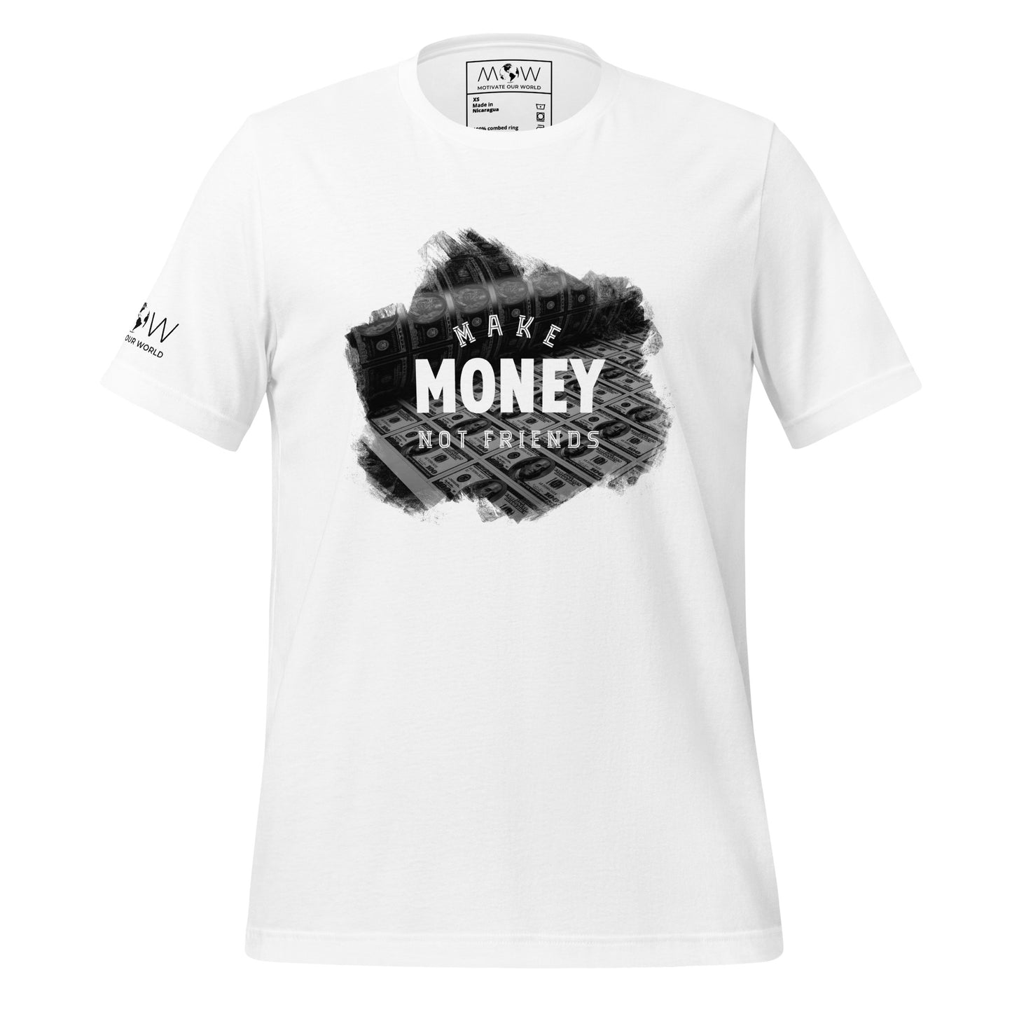 Make Money Not Friends Men's Motivational White T-Shirt 
