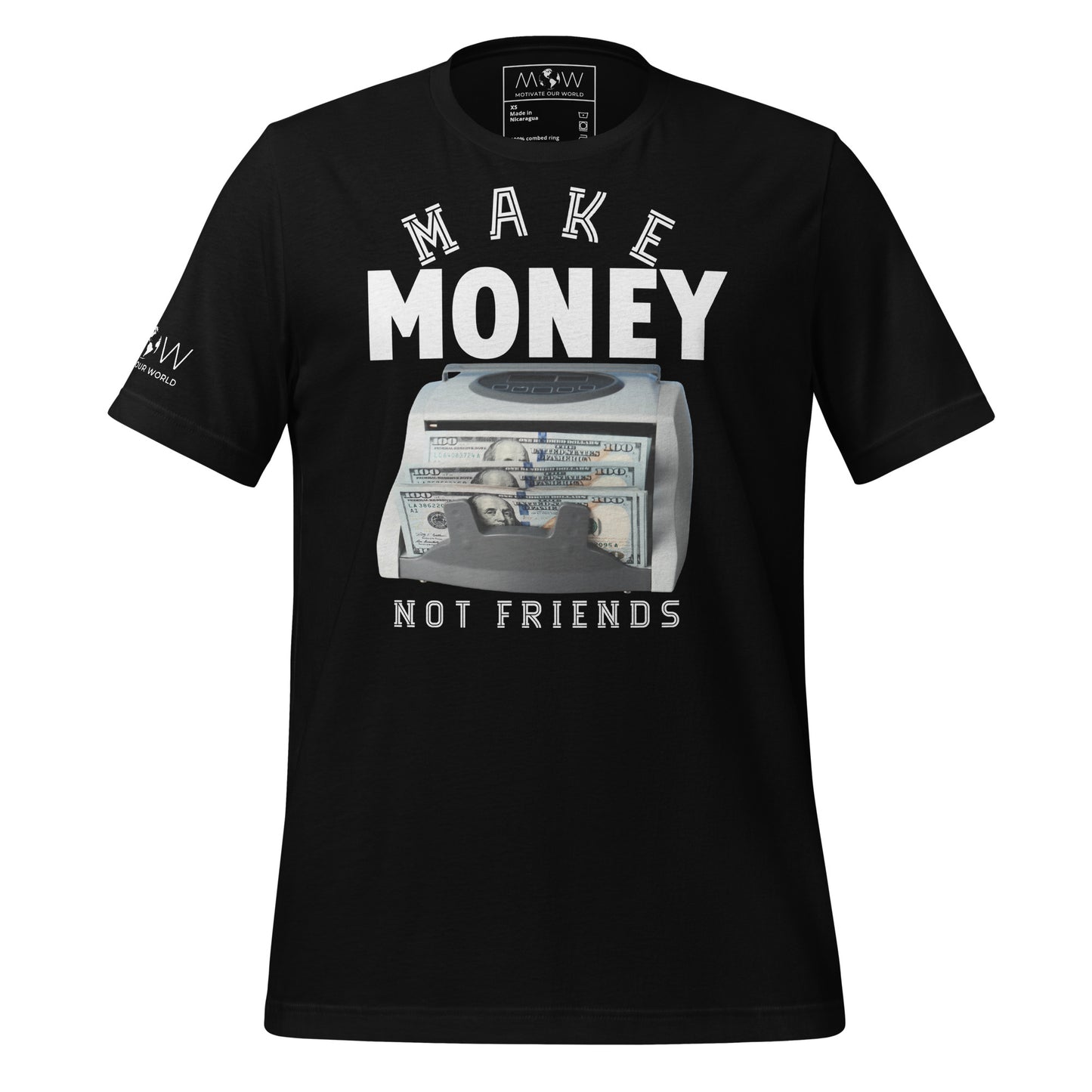 Make Money Not Friends Men's Motivational Black T-Shirt 