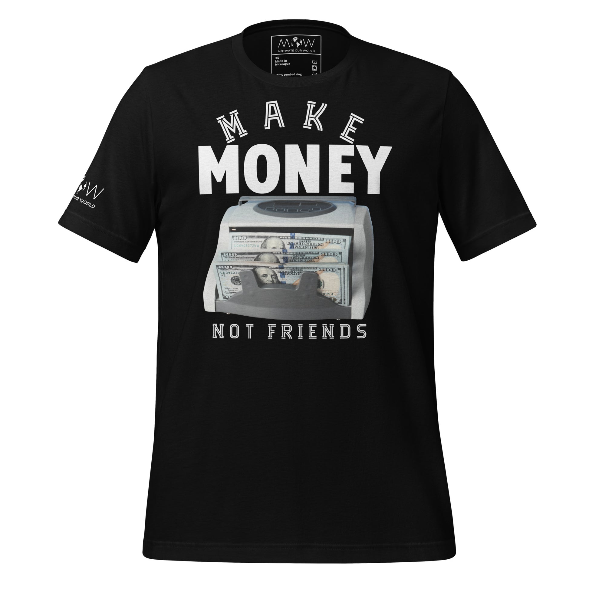 Make Money Not Friends Men's Motivational Black T-Shirt 