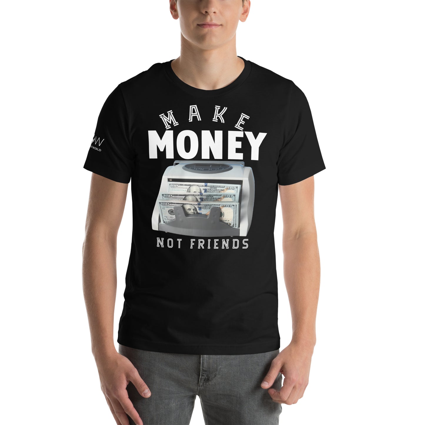 Make Money Not Friends Men's Motivational Black T-Shirt 