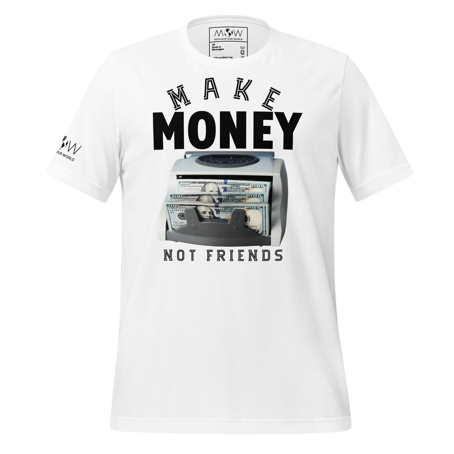 Make Money Not Friends Men's Motivational White T-Shirt 