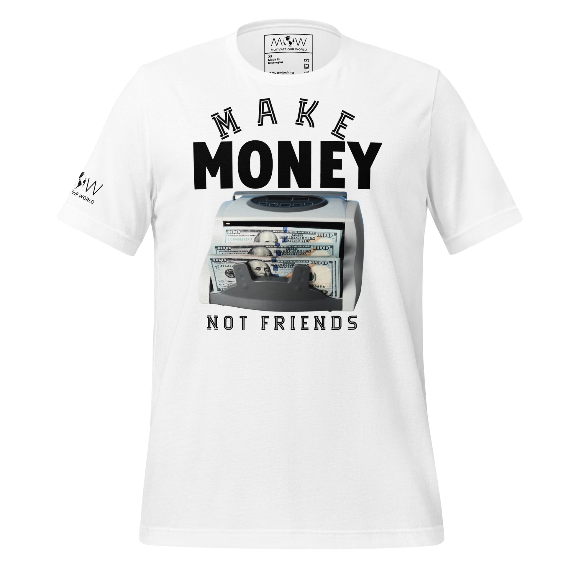 Make Money Not Friends Men's Motivational White T-Shirt 