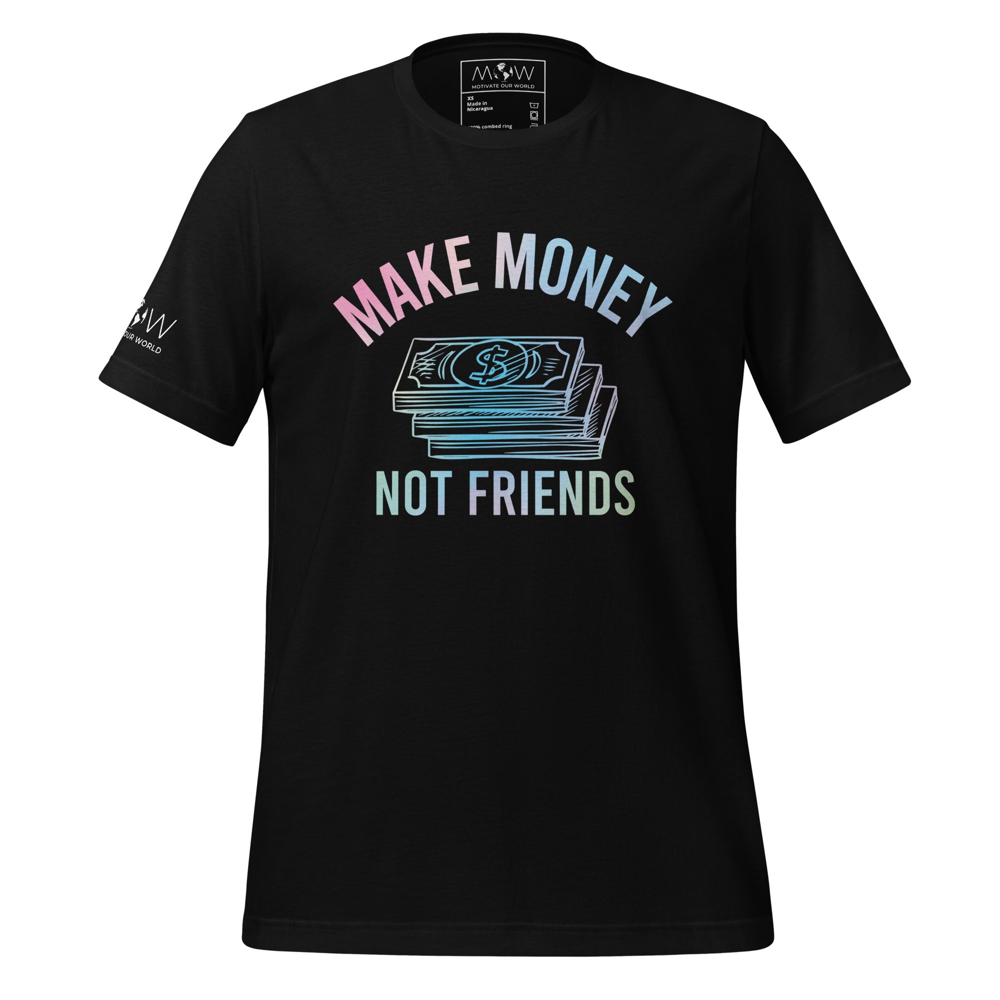 Make Money Not Friends Motivational Black Men's T-Shirt